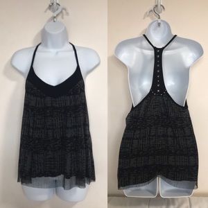 Sheer overlay racerback flowy tank